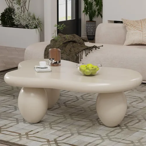 Vista 17 de Mesas de centro en forma de nube, mesa de centro irregular, mesa de centro con diseño moderno en forma de nube, mesas de centro para sala de estar