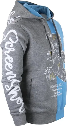 Vista 29 de SCREENSHOT Sudadera urbana de forro polar para hombre, diseño de dibujos animados de animación, parche bordado de gel