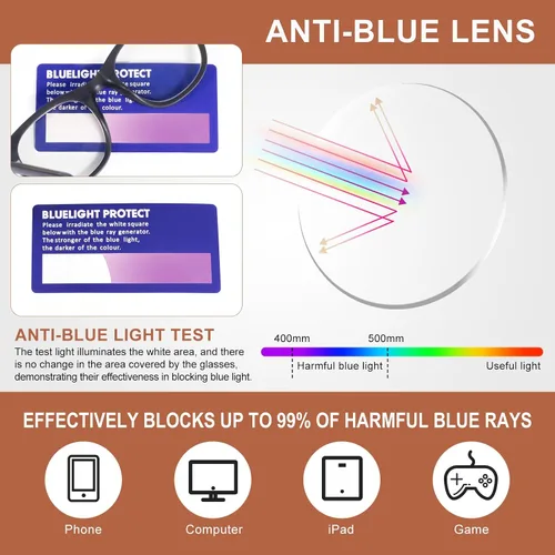 Vista 5 de Lentes de lectura fotocromáticos progresivos multienfoque con bloqueo de luz azul para computadora para mujer
