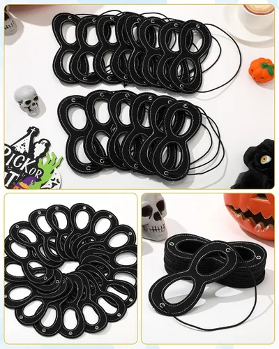 Vista 3 de JaGely Máscara de ojos de fieltro para cosplay, multicolor, ajustable, con cuerda elástica para cumpleaños, Mardi Gras