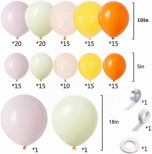 Vista 2 de Kit de arco de guirnalda de globos de color rosa, amarillo y naranja, globos de látex rosa pastel y amarillo para bebé en flor, cumpleaños, abeja