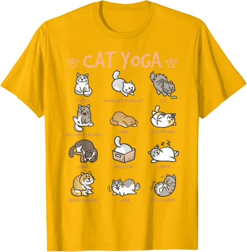 Vista 60 de Cat Yoga Poses Cats Practicing Mindfulness Meditación Kitten - Camiseta, Negro, S