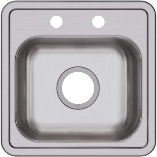 Vista 16 de Elkay D11515 Dayton Fregadero de Cocina de Acero Inoxidable de 15" con Instalación Empotrada de Una Sola Cubeta - 1 Orificio para Grifo