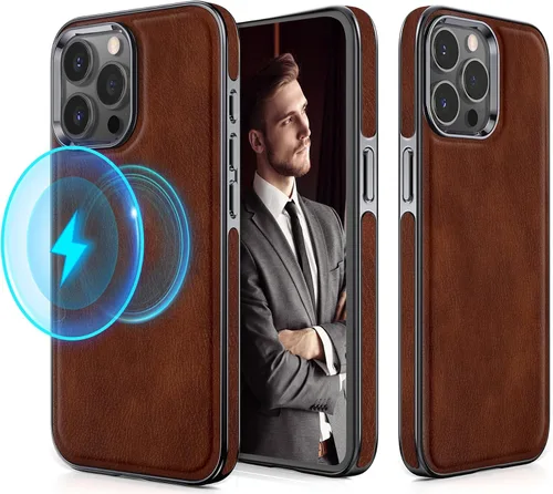 Vista 12 de LOHASIC Funda magnética diseñada para iPhone 14 Pro, cuero clásico [compatible con Mag-Safe] con forro de microfibra, fundas protectoras de cuerpo