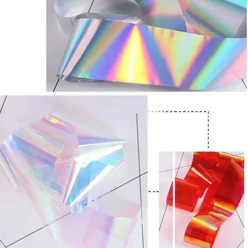 Vista 8 de 20 rollos de papel de vidrio Aurora degradado para arte de uñas, 3D, holográfico, efecto de fragmento de espejo, efecto de fragmento de espejo