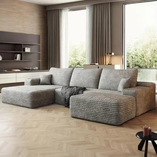 Vista 33 de Sofás seccionales de 105" para sala de estar, sofá cloud con forma de L tapizado, sofás modulares sin estructura rígida, sofá seccional moderno