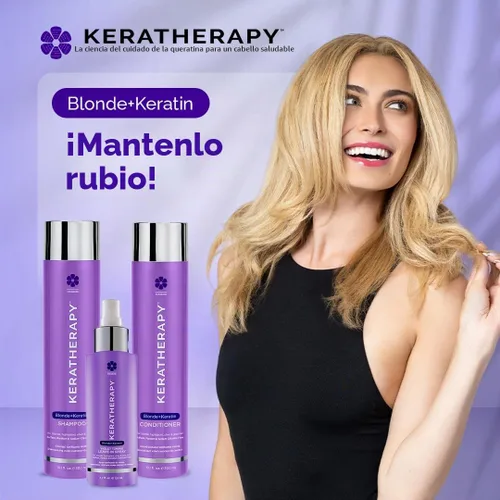 Vista 10 de KERATHERAPY Champú tonificante violeta totalmente rubio con infusión de queratina, 10.1 onzas líquidas, 10.1 fl oz, champú violeta para cabello