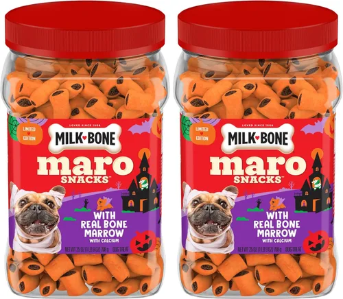 Vista 5 de Milk-Bone MaroSnacks Golosinas para perros pequeños con sabor a tocino con médula ósea, 40 onzas (paquete de 2) (el diseño del empaque puede variar)