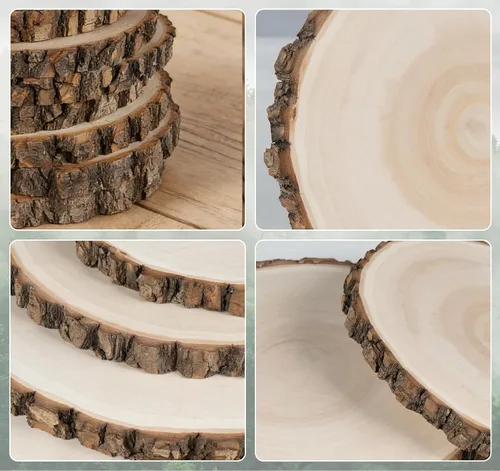 Vista 7 de ilauke - 6 rebanadas de madera para centros de mesa, círculos de madera de 7 a 8 pulgadas para manualidades