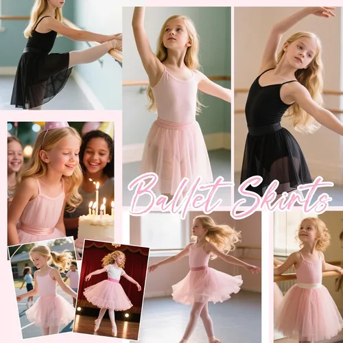 Vista 5 de Zando Toddler Ballet Skirts for Girls, Wrap Ballet Skirt Women, Adult Chiffon Dance with Adjustable Waistband