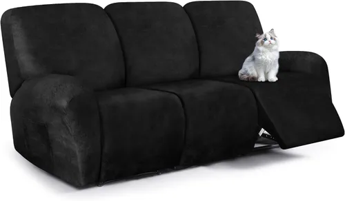 Vista 35 de ANARACHON Fundas para sillas reclinables con aspecto de cuero, funda elástica de 4 piezas, funda suave para silla reclinable, protector de muebles