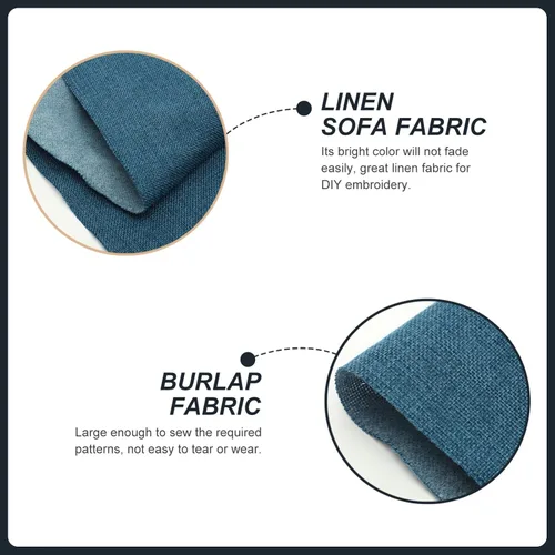 Vista 4 de VICASKY Tela Lino Naturaleza Costura Paño de mesa Prendas Bordado Cruz DIY Artesanías Accesorios para Confección Faldas Bolsa de arpillera Tapicería