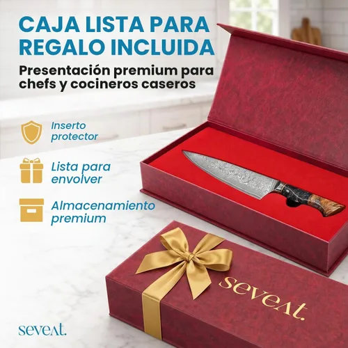 Vista 6 de Cuchillo de cocina de Damasco, acero de damasco de 67 capas, juego de cuchillos de chef profesionales de 13 pulgadas para cocina, mango ergonómico