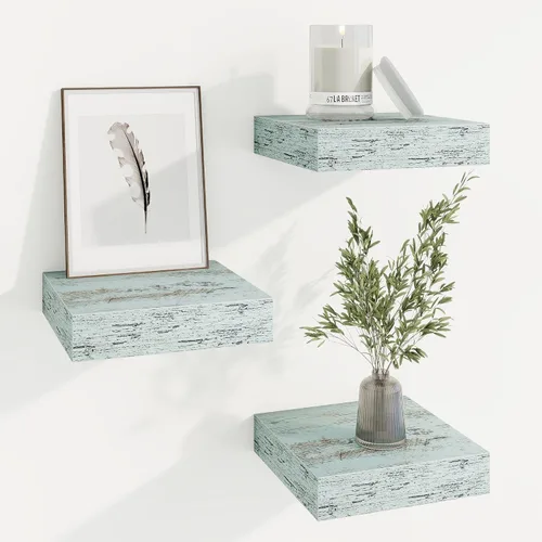 Vista 116 de Marsmiles Estantes flotantes cuadrados para pared, 8 pulgadas de ancho x 8 pulgadas de profundidad x 1.25 pulgadas de alto, paquete de 3 estantes