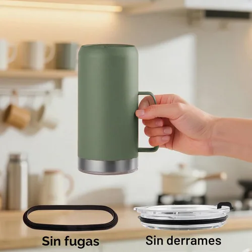 Vista 2 de Paquete de 2 tapas de repuesto compatibles con Stanley de 24 onzas, 12 onzas, tapa aislada a prueba de derrames para taza de café de acero