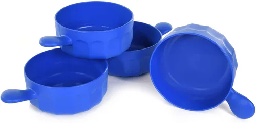 Vista 23 de Mintra Home Cuencos y bandejas irrompibles (colección Bold), azul oscuro, (tazón pequeño, 4 unidades, 8 onzas)