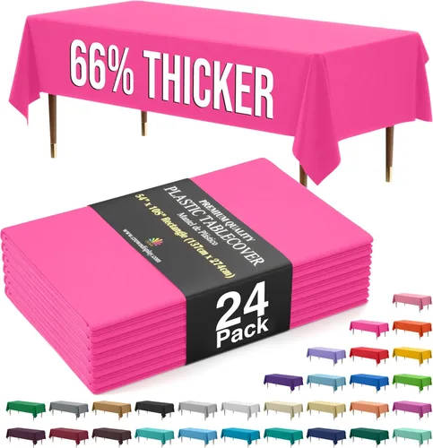 Vista 31 de Exquisite 66% Thicker Premium Plastic Table Cloth Rectangle Table Cover 0.5 Mil 6 Pack Aqua Table Cloth 54 Inch x 108 Inch Disposable Tablecloth