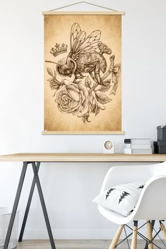 Vista 5 de Trends International Brigid Ashwood - Sepia Bee and Rose Wall Poster with Magnetic Frame