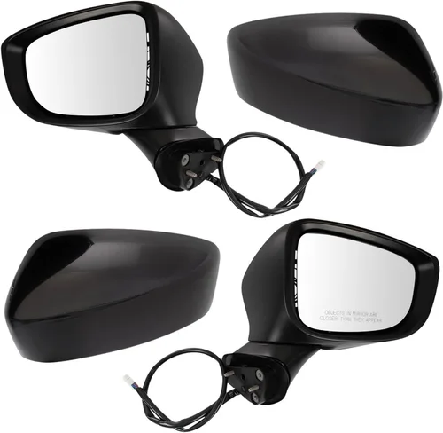 Vista 111 de TRQ Conjunto de 2 piezas de espejo lateral para conductor y pasajero, ajuste eléctrico, sin calefacción, sin memoria, color negro, compatible