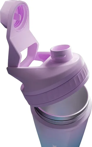 Vista 3 de VOLTRX ChillMix - Botella agitadora aislada de acero inoxidable, mezclador eléctrico recargable por USB C, vasos agitadores para batidos