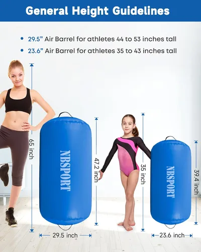 Vista 3 de Air Barrel - Barril de Aire Rodillo de Gimnasia para Entrenador de Flic Flac Hacia Atrás, Colchoneta de Aire con Bomba para Entrenamiento
