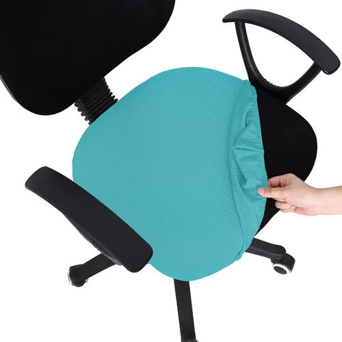 Vista 37 de Smiry Fundas de asiento de silla de computadora de oficina, de jacquard elástico, extraíbles, lavables, antipolvo, protectores de cojín para silla