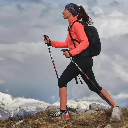 Vista 8 de Fizan 4 bastones de trekking compactos: ultraligeros de 6.0 onzas, para mochileros, bastones de senderismo, ajustables, plegables, ajuste