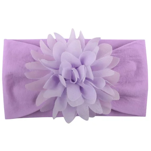 Vista 6 de Diademas de nailon suave para recién nacido, diseño de flores de gasa