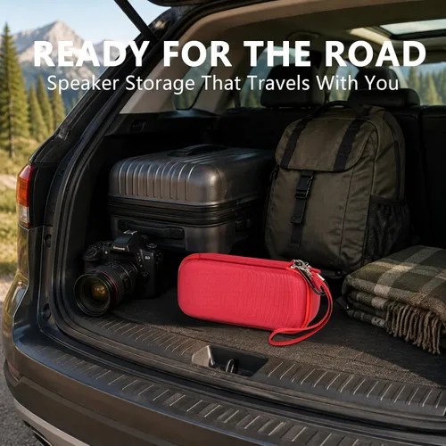 Vista 7 de GWCASE Funda rígida para altavoz Bluetooth portátil JBL Flip 7/6/5, color Rojo