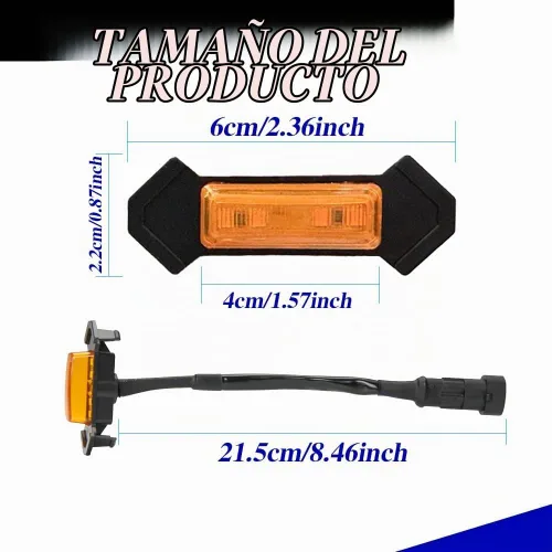 Vista 2 de 4 luces LED para parrilla, luces LED ámbar brillante para parrilla con arnés de cableado, lámparas de rejilla frontal impermeables, lámparas