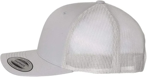 Vista 3 de Gorra de malla 6606 con bordado de texto Yupoong Trucker Snapback