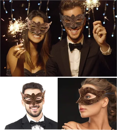 Vista 5 de Máscara fantasma veneciana metálica Steampunk