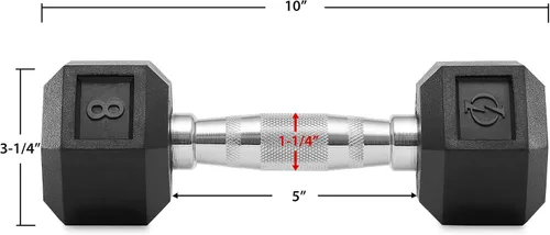 Vista 3 de Philosophy Gym Mancuernas hexagonales con revestimiento de goma, pares