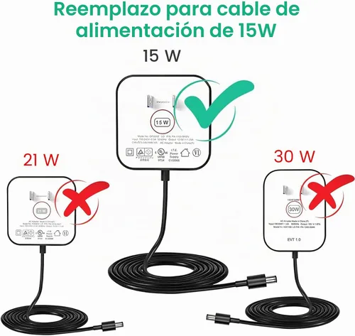 Vista 2 de Adaptador de corriente de 15 W para Alexa Echo Show 5 1ª/2ª generación, Dot