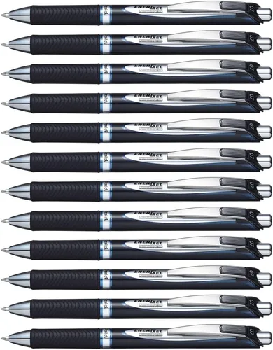 Vista 12 de Pentel EnerGel PRO - Bolígrafo de gel permanente, (0.028 in), línea media, tinta negra, caja de 12 bolígrafos (BLP77-A)