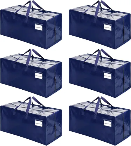 Vista 27 de VENO Paquete de 2 bolsas de mudanza, correas de mochila, mudanza, cajas de almacenamiento universitario, con tapas, resistentes, extragrandes, asas