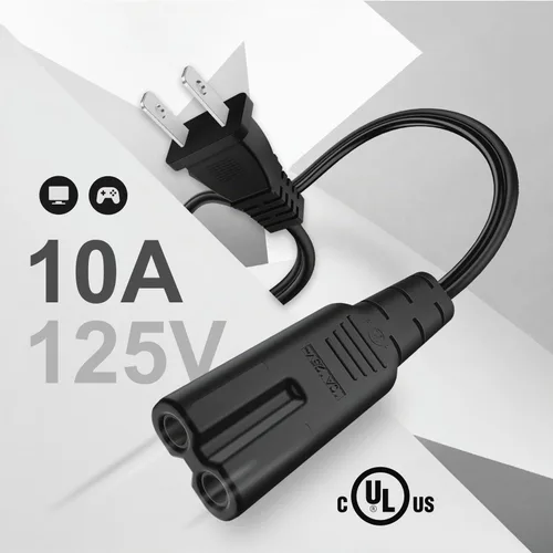 Vista 3 de TNP C7 - Cable de alimentación de 2 clavijas, figura 8, para TV y consolas Negro
