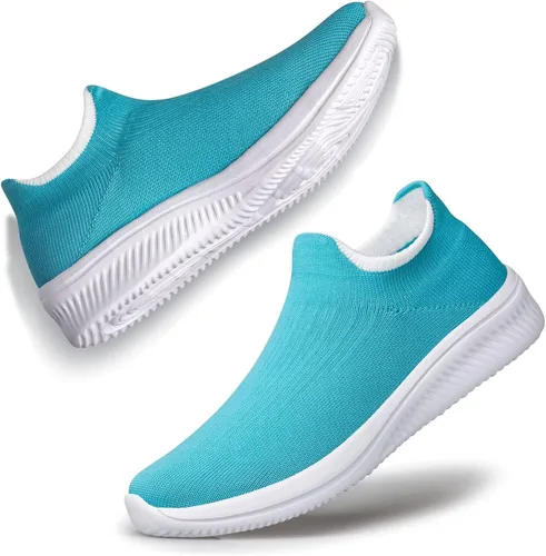 Vista 5 de vibdiv Zapatos sin cordones para mujer, tenis para caminar, trotar, yoga, casual, ligeros, para interiores y exteriores