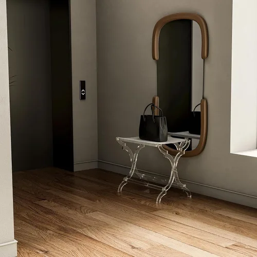 Vista 9 de Byingo Portaequipajes acrílico, elegante soporte plegable para maleta con estante de tela PET para habitación de invitados, dormitorio, hotel