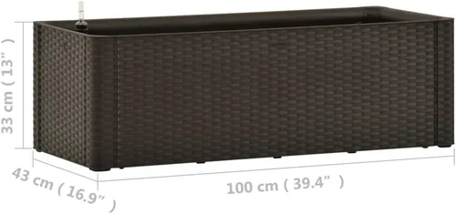 Vista 7 de Cama elevada de jardín con sistema de riego automático, maceta elevada, maceta elevada, caja de jardín, adecuada para uso en interiores y Moca