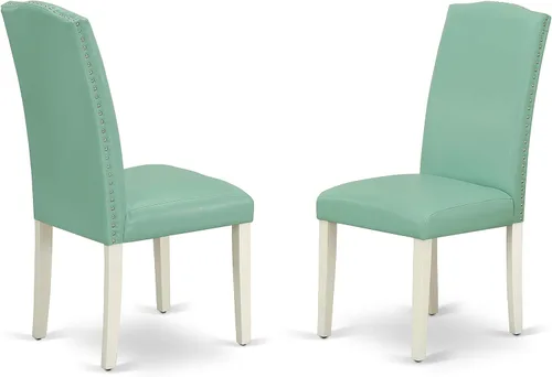 Vista 4 de East West Furniture OXEN5-LWH-57 - Juego de mesa y sillas de cocina de 5 piezas, incluye una mesa de comedor cuadrada y 4 sillas de comedor Parsons