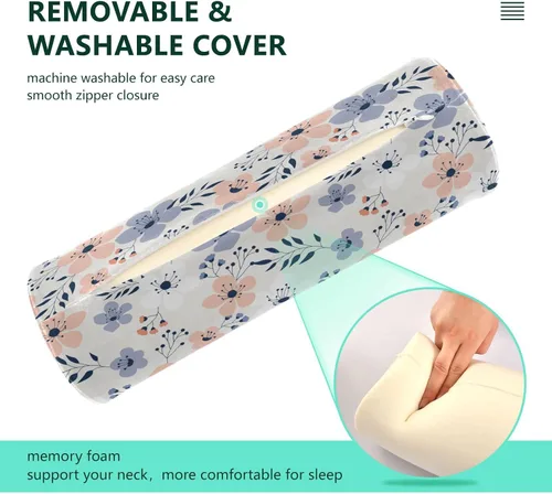 Vista 4 de FRODOTGV Spring Flowers - Almohada de almohada para piernas, almohada redonda para dormir, almohada cilíndrica decorativa