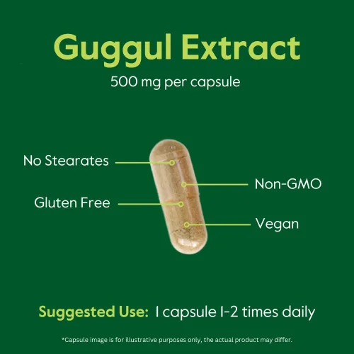 Vista 5 de BESTVITE Extracto de guggul de 500 mg (120 cápsulas vegetarianas), respaldado por investigación clínica, patentado y estandarizado, mejorado por