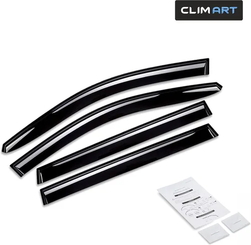 Vista 5 de CLIM ART - Deflectores de ventana inastillables increíblemente duraderos para Jeep Cherokee 2014-2023, deflectores de ventana originales con cinta