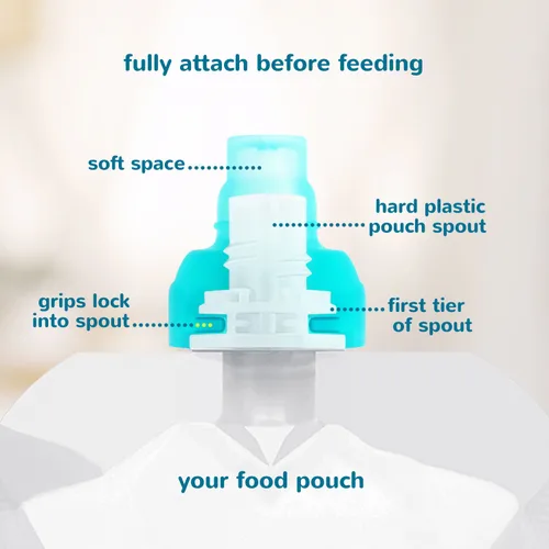 Vista 2 de ChooMee SoftSip - Bolsa superior para alimentos Destete LED para bebés, válvula de control de flujo sin derrames, protege la boca de los niños