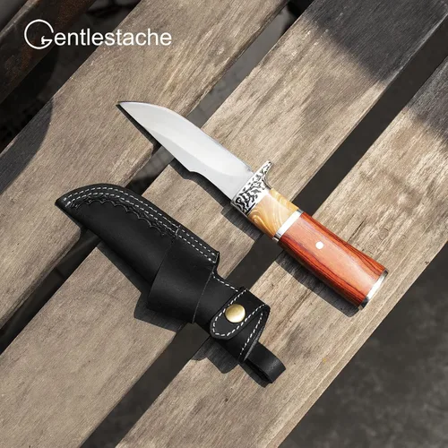 Vista 6 de Funda Horizontal para Cuchillo de Cinturón Gentlestache, Funda de Extraccion Compacta EDC en Negro