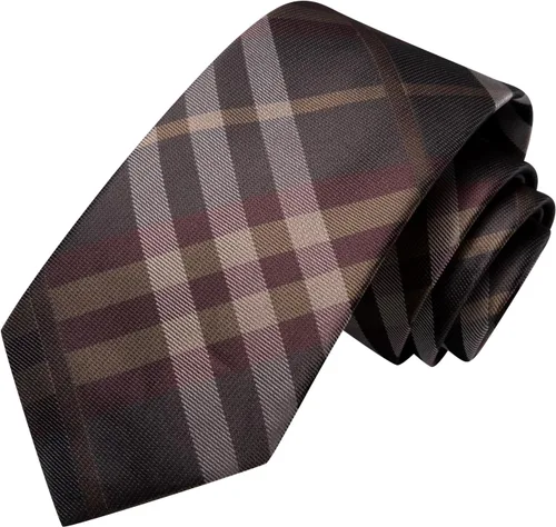 Vista 335 de Hi-Tie Corbata clásica de cachemira para hombre con pañuelo y gemelos a cuadros