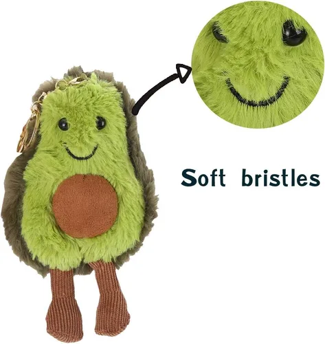 Vista 3 de Bonito llavero de peluche de aguacate llavero de cosas de 6 pulgadas