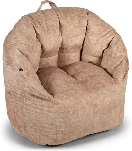 Vista 15 de Big Joe Milano - Silla de Puf con Cuero Montana Negro Vibe
