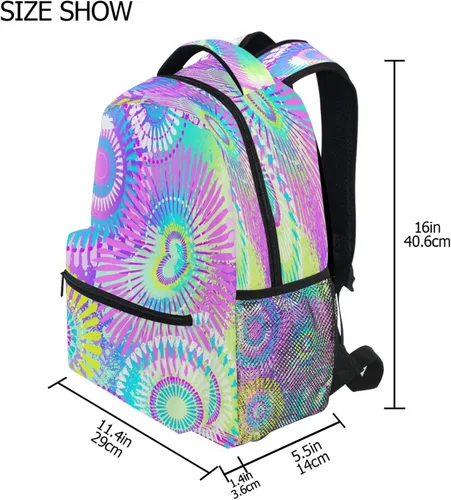 Vista 4 de Kcldeci Mochila para niños pequeños, para escuela, niñas, flores, coloridas, para niños, niñas, bolsas escolares, mochila para libros de primaria